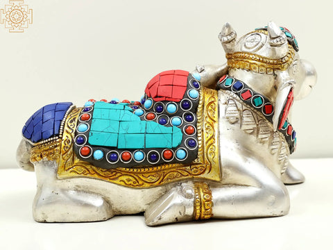 7" Nandi The Mount of Lord Shiva In Brass | Handmade | Made In India