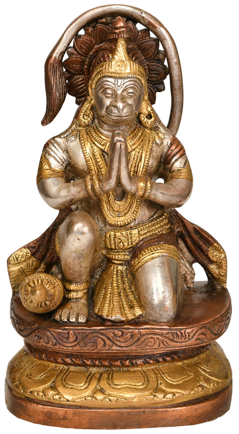 7" Lord Hanuman In Brass | Handmade | Made In India