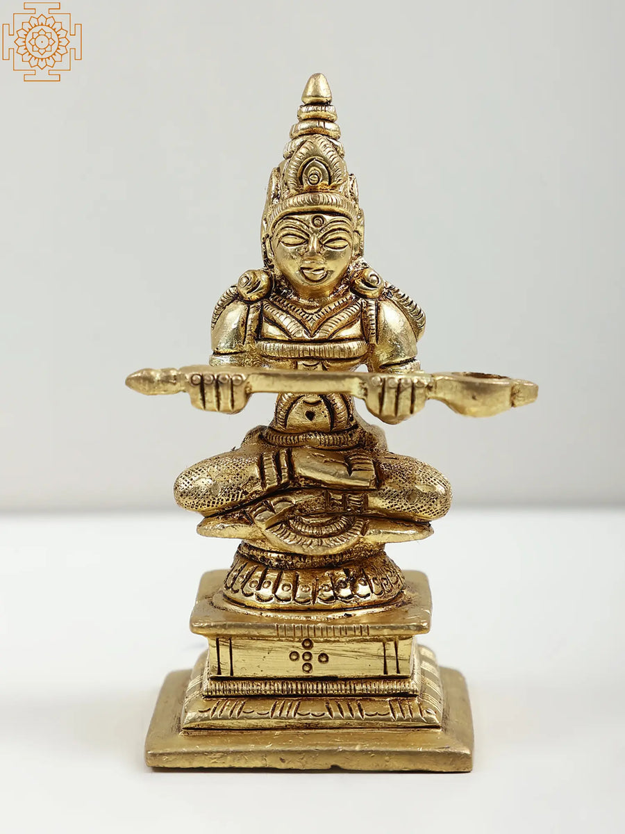 3" Devi Annapurna Brass Idol for Pooja