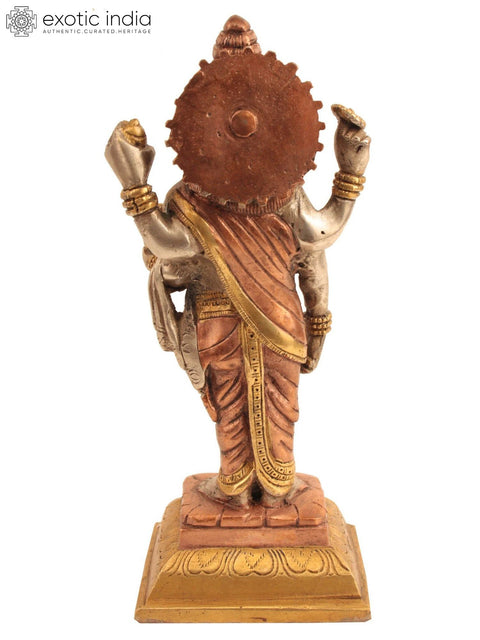 8" Brass Dhanvantari Idol - The Physician of the Gods | Handmade | Made in India
