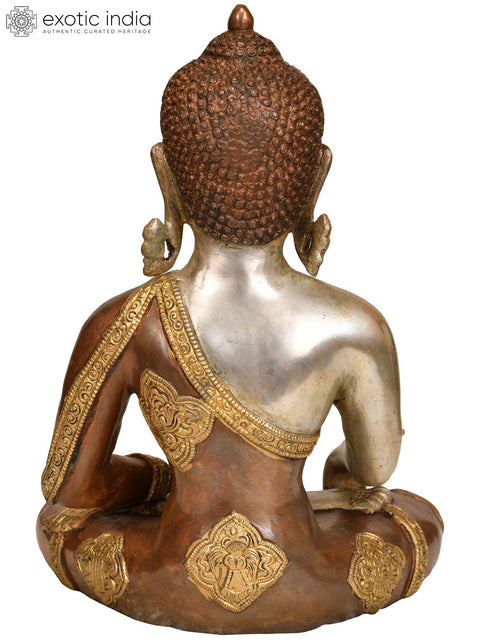 12" Tibetan Buddhist God Healing Buddha In Brass | Handmade | Made In India