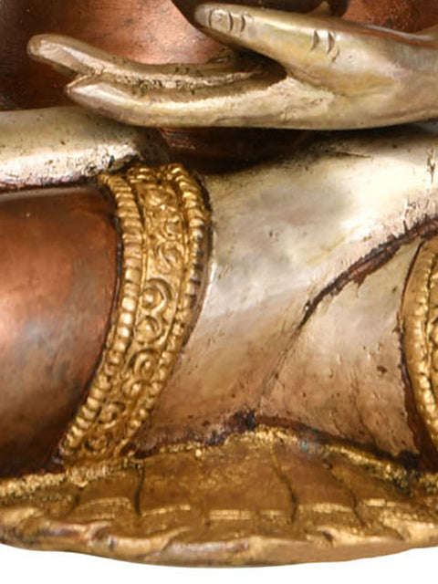 12" Tibetan Buddhist God Healing Buddha In Brass | Handmade | Made In India