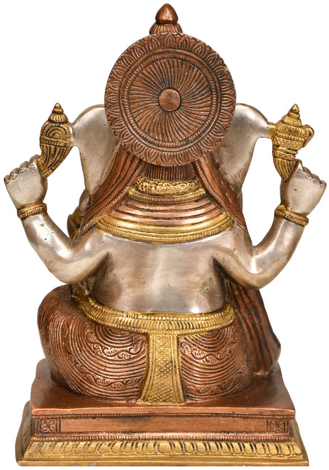 8" Lord Ganesha Brass Sculpture | Handmade | Made in India