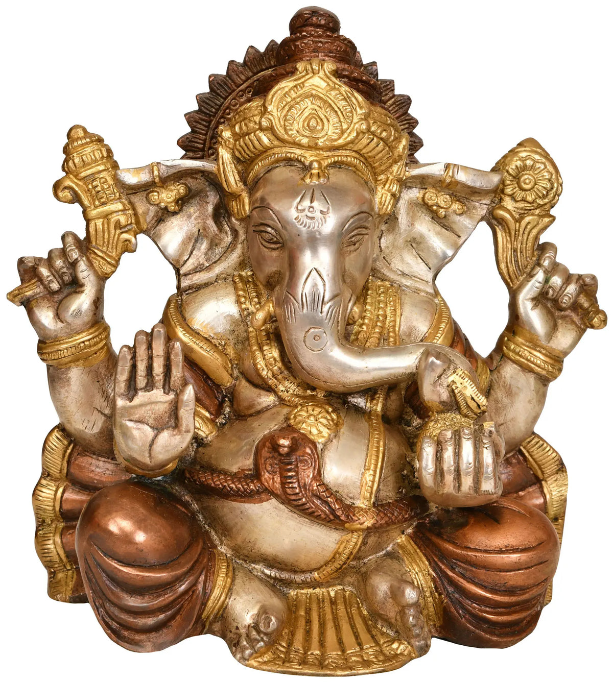 8" Bhagawan Ganesha In Brass | Handmade | Made In India