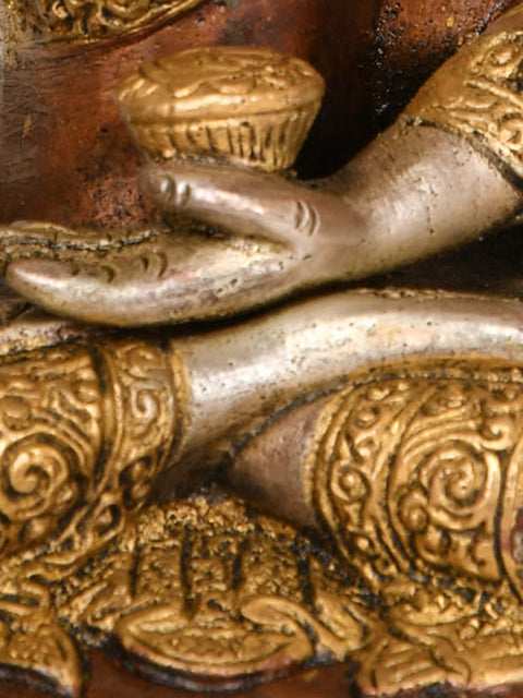 5" Tibetan Buddhist Lord Buddha in Bhumisparsha Mudra In Brass | Handmade | Made In India