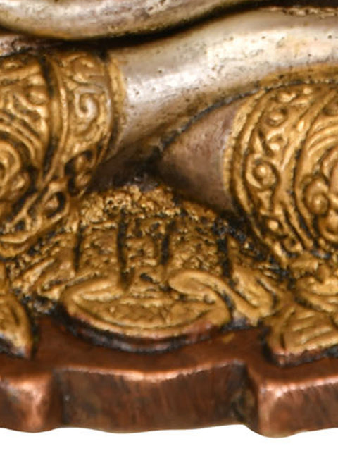 5" Tibetan Buddhist Lord Buddha in Bhumisparsha Mudra In Brass | Handmade | Made In India