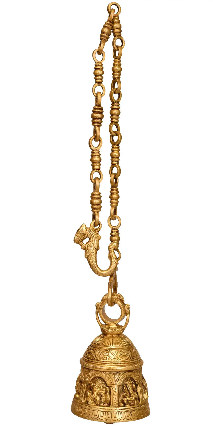 5" Handmade Lord Ganesha Brass Temple Hanging Bell