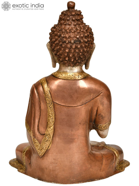 9" Lord Buddha in Preaching Mudra -Tibetan Buddhist Deity In Brass | Handmade | Made In India
