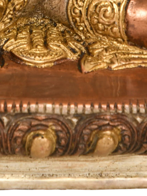 8" Meditating Lord Buddha with Pindapatra -Tibetan Buddhist In Brass | Handmade | Made In India