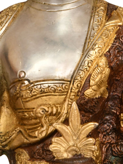 11" Tibetan Buddhist Medicine Buddha In Brass | Handmade | Made In India