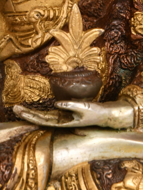 11" Tibetan Buddhist Medicine Buddha In Brass | Handmade | Made In India