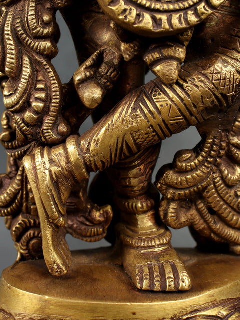 18" Brass Lord Krishna Statue Playing Flute