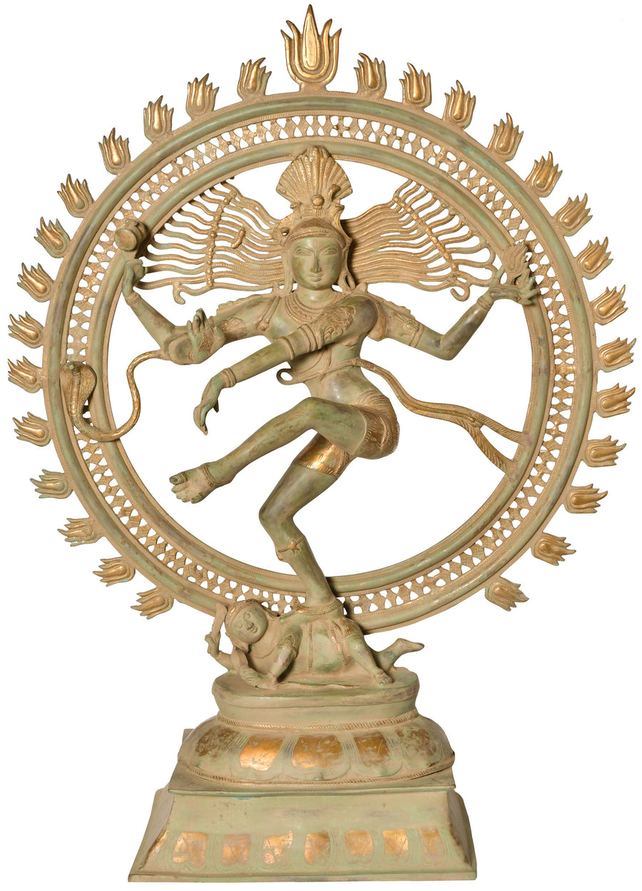 41" Large Brass Lord Shiva Nataraja Statue Handmade
