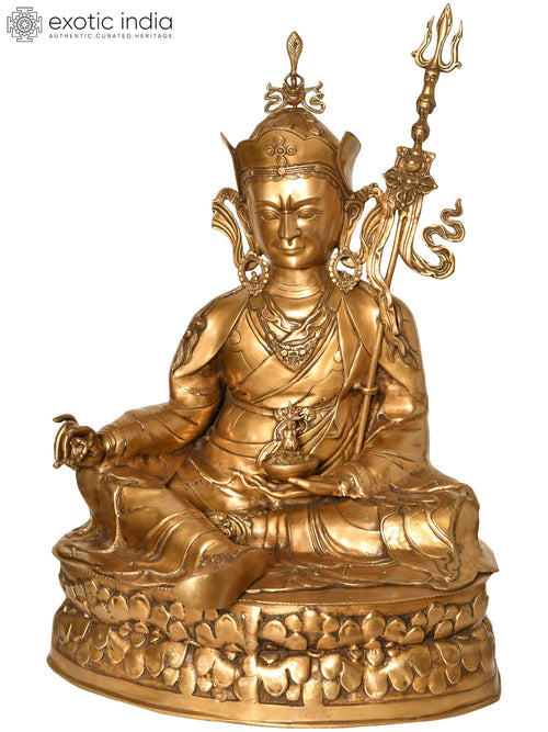 30" Padmasambhava Handmade Brass Statue for Pooja