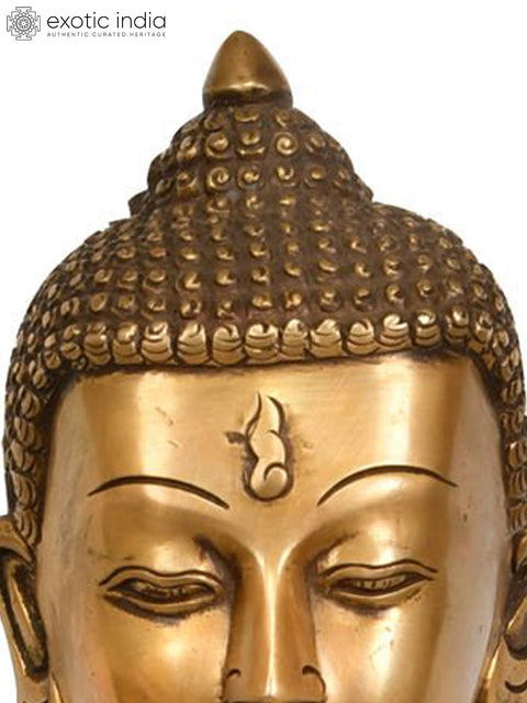15" Tibetan Buddhist Deity Lord Buddha in Mara-Vijay Mudra In Brass | Handmade | Made In India