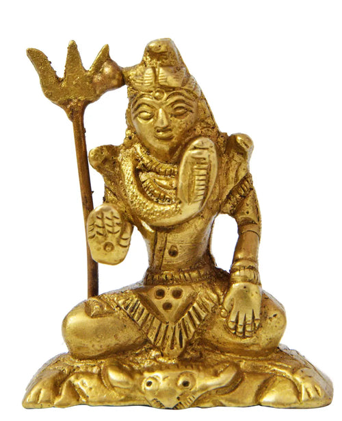 2" Shiva Handmade Brass Statue for Pooja
