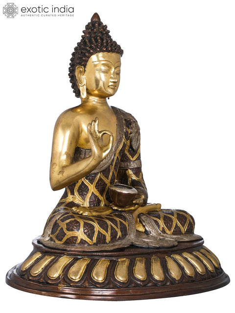 20" Lord Buddha in Preaching Mudra -Tibetan Buddhist In Brass | Handmade | Made In India