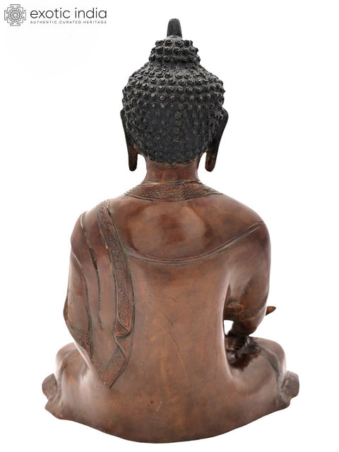 13" Medicine Buddha Brass Statue | Tibetan Buddhist Deity Idol
