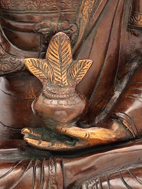 13" Medicine Buddha Brass Statue | Tibetan Buddhist Deity Idol