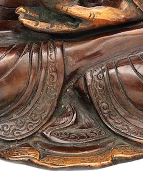 13" Medicine Buddha Brass Statue | Tibetan Buddhist Deity Idol