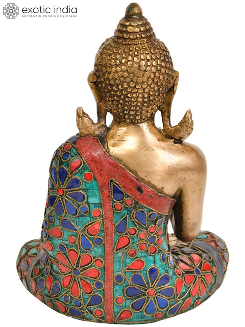 9" Lord Buddha in Vitark Mudra In Brass | Handmade | Made In India