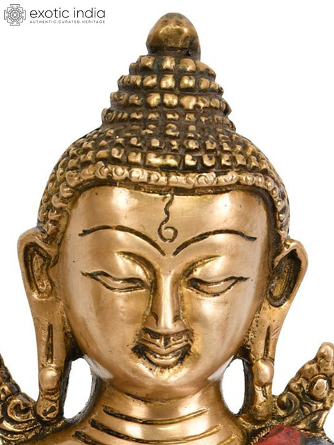 9" Lord Buddha in Vitark Mudra In Brass | Handmade | Made In India