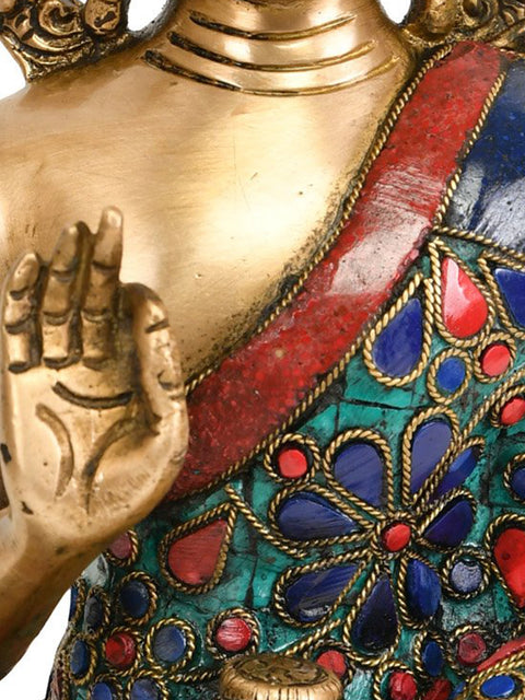 9" Lord Buddha in Vitark Mudra In Brass | Handmade | Made In India