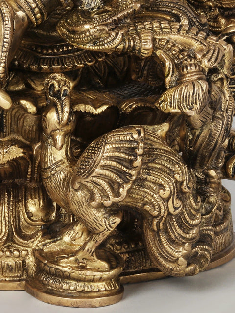 Four-Armed Superfine Saraswati Playing Veena In Brass | Handmade | Made In India