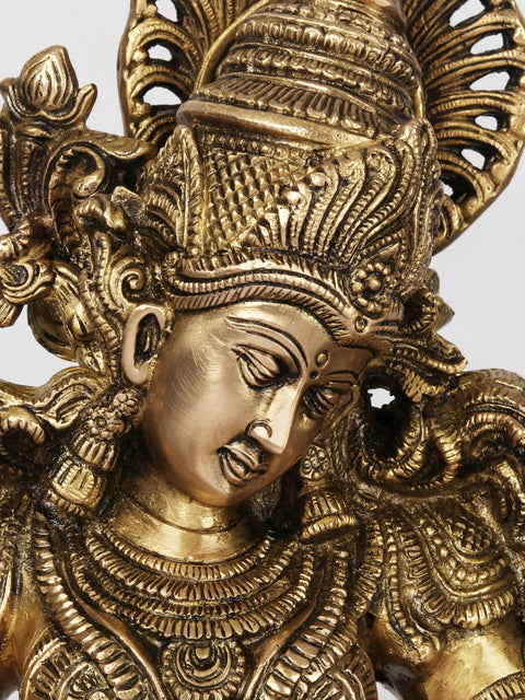 Four-Armed Superfine Saraswati Playing Veena In Brass | Handmade | Made In India