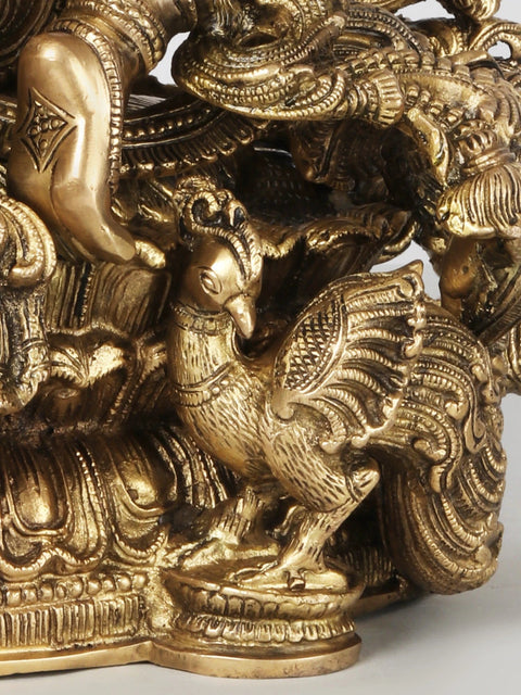 Four-Armed Superfine Saraswati Playing Veena In Brass | Handmade | Made In India