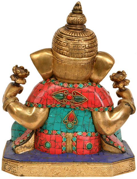 9" Lord Ganesha In Brass | Handmade | Made In India