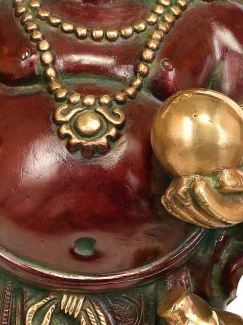 17" Big Statue of Laughing Buddha in Brass | Handmade | Made In India
