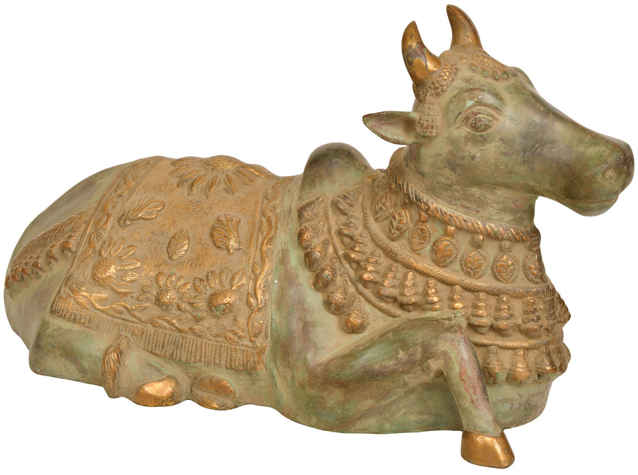 19" Nandi Bull Brass Statue - Vehicle of Lord Shiva Handmade