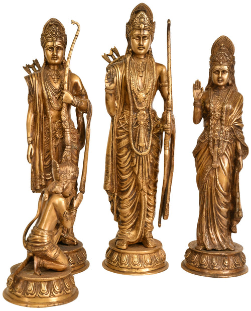 17" Shri Rama Durbar Handmade Brass Statue