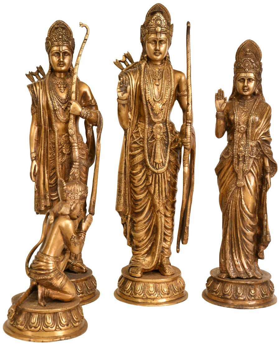 17" Shri Rama Durbar Handmade Brass Statue