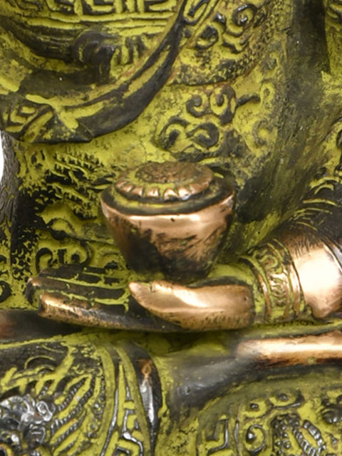10" Lord Buddha in Vitark Mudra In Brass | Handmade | Made In India