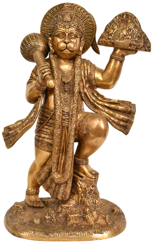 15" Handmade Lord Hanuman Brass Statue