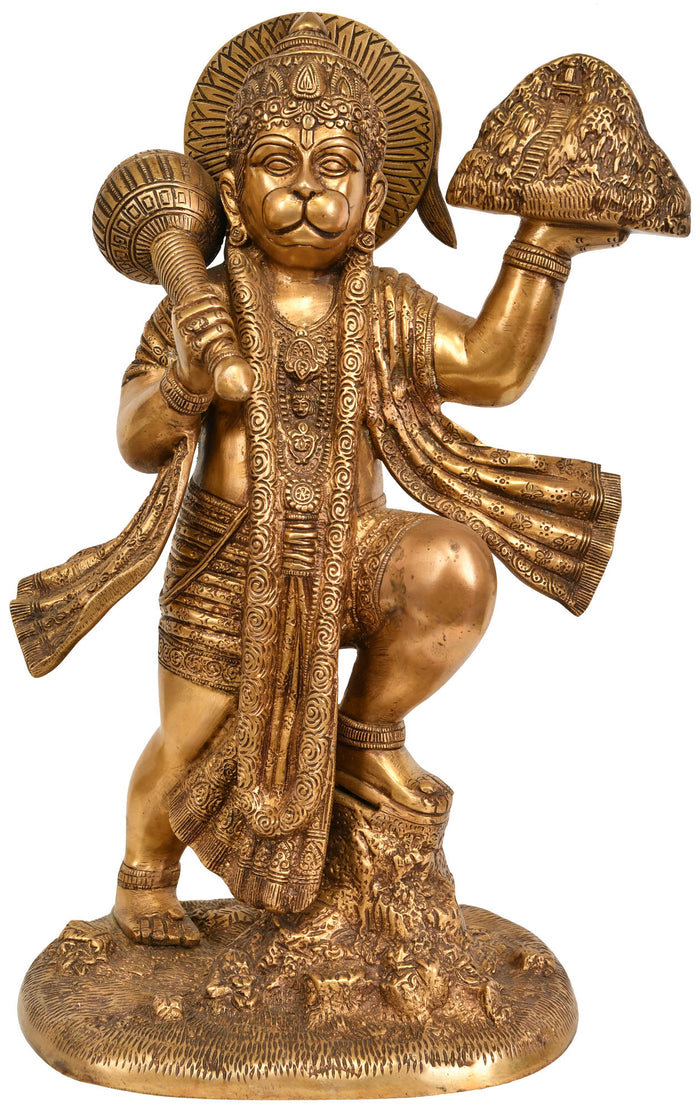 15" Handmade Lord Hanuman Brass Statue