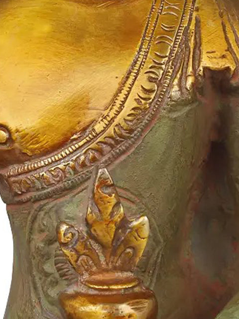 7" Medicine Buddha Brass Sculpture | Handmade Tibetan Buddhist Deity Figurine | Made in India