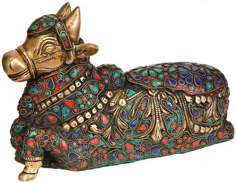 10" Nandi - The Vehicle of Lord Shiva In Brass | Handmade | Made In India