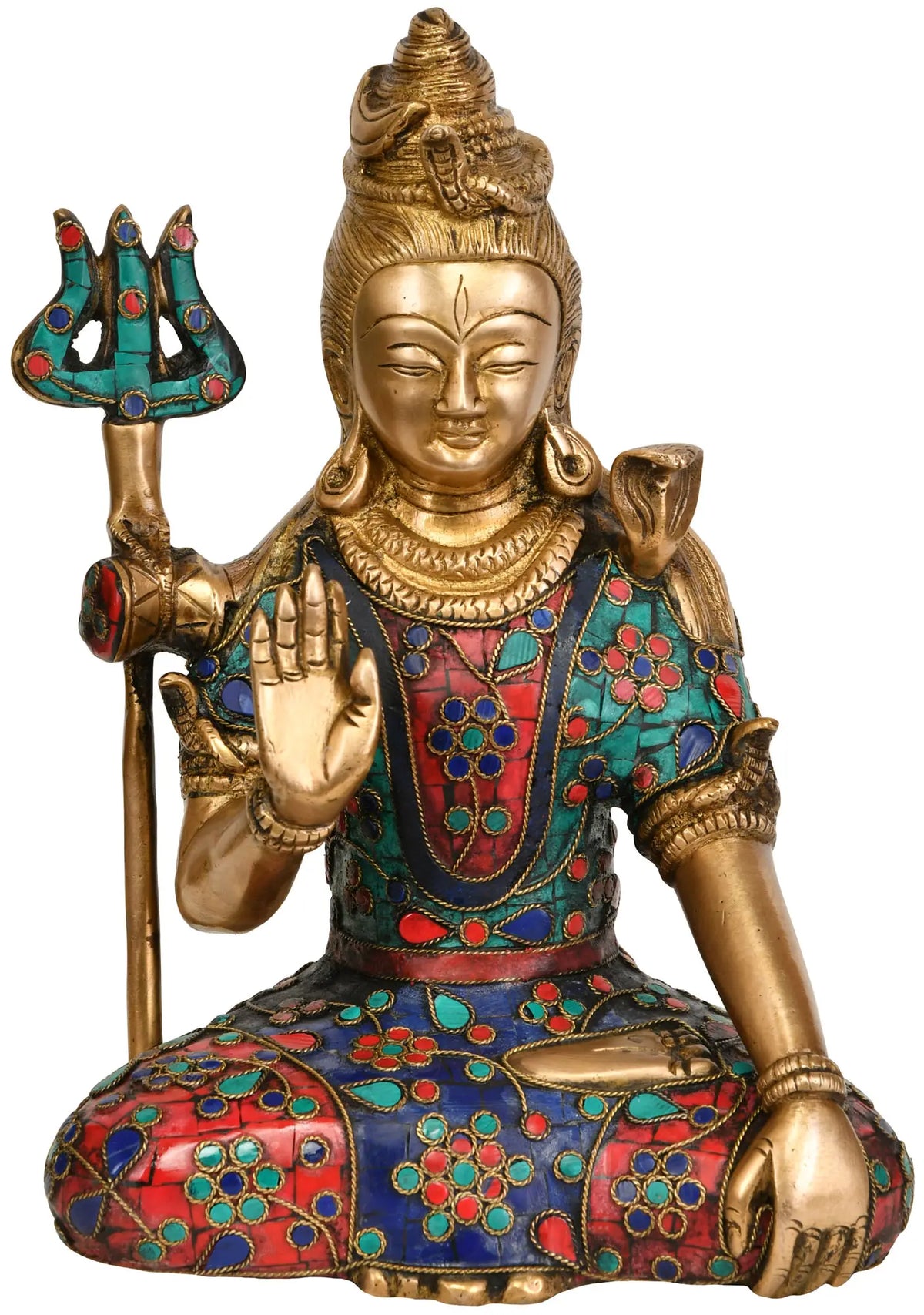9" Lord Shiva In Brass | Handmade | Made In India