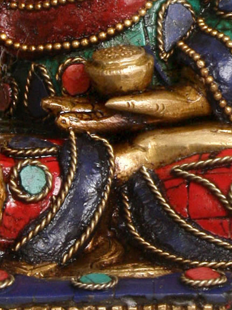 8" Tibetan Buddhist Deity Buddha in Bhumisparsha Mudra In Brass | Handmade | Made In India