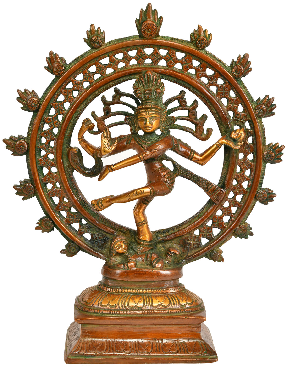 8" Nataraja Brass Figurine | Handmade Brass Murti | Made in India