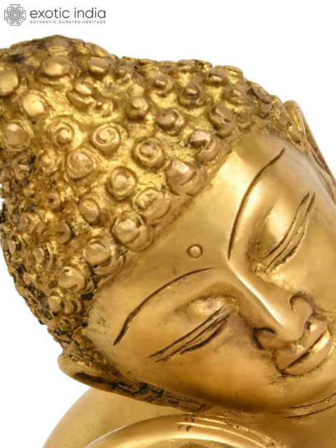 7" Tibetan Buddhist Deity - Thinking Buddha In Brass | Handmade | Made In India