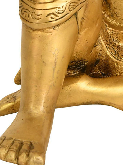 7" Tibetan Buddhist Deity - Thinking Buddha In Brass | Handmade | Made In India