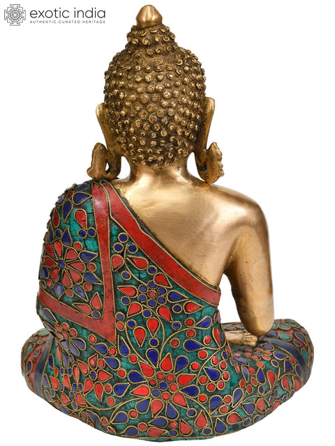 11" Lord Buddha Preaching His Dharma (Tibetan Buddhist Deity) In Brass | Handmade | Made In India