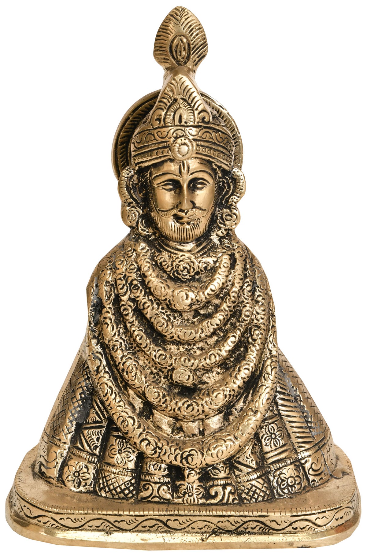 8" Khatu Shyam Ji Brass Statue | Handmade Idol | Made in India