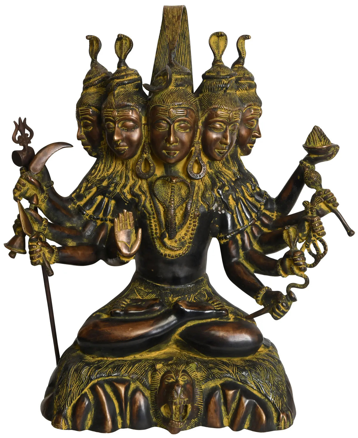 16" Panchamukha Sadashiva In Brass | Handmade | Made In India