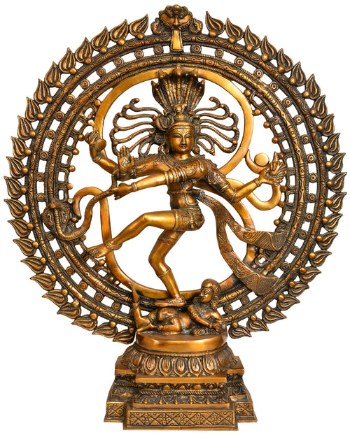 23" Nataraja in OM Brass Statue Handmade
