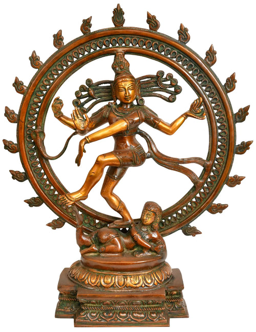 18" Handmade Nataraja Dancing Shiva Brass Statue